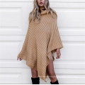 Wholesale Stand Collar Poncho Pullover Sweater for Women